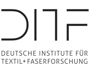 Das Logo besteht aus den Buchstaben "DITF" und darunter dem Schriftzug "Deutsche Institute für Textil+Faserforschung".