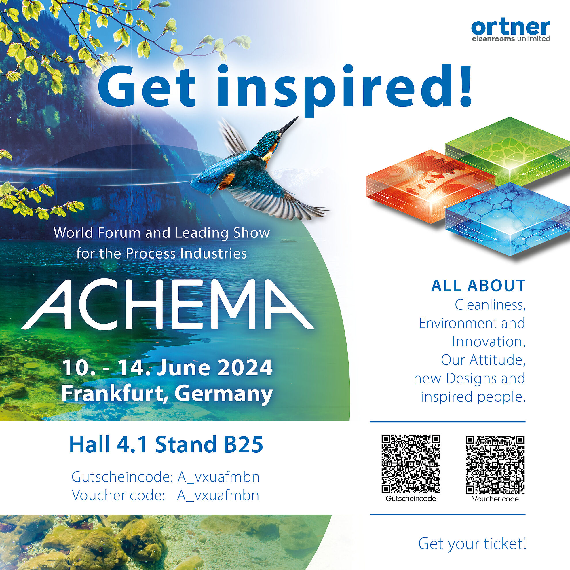 Flyer for the voucher at Achema