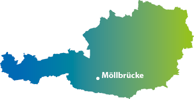 Österreichkarte in der Möllbrücke eingezeichnet ist 